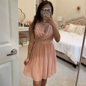 Classy peach chiffon dress